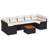 vidaXL Conjunto de Sof&aacute; de Jardim 8 unid. Preto vime PE