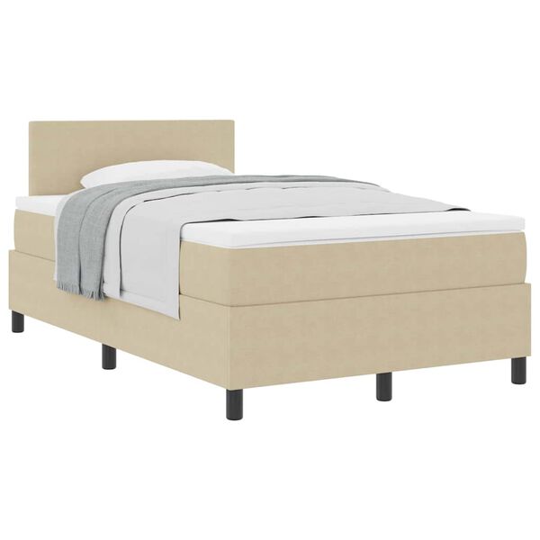 vidaXL Cama Box com cabeceira Cinza Claro e Branco 120 x 200 cm