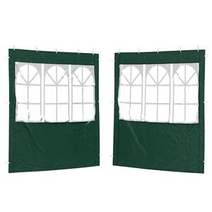 vidaXL Lateral de Tenda para Festa 2 pcs 200 x 195 cm Verde PE e A&ccedil;o
