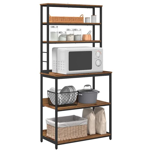 vidaXL Prateleira de Cozinha Madeira Antiga 80 x 40 x 168 cm