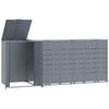 vidaXL Abrigo para 4 caixotes do lixo 276x79x117 cm a&ccedil;o cinzento