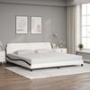 vidaXL Estrutura de cama Dover couro artificial branco e preto