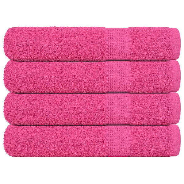 vidaXL Toalhas de sauna FROGN 4 pcs 80x200 cm 360 g/m&sup2; rosa