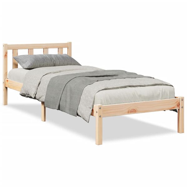 vidaXL Cama extra longa sem colchão 90x220 cm madeira de pinho maciça