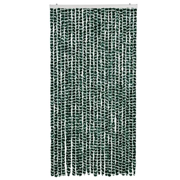 vidaXL Cortina anti-insetos 100x230 cm chenille verde e branco