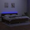 vidaXL Cama box spring c/ colch&atilde;o/LED 200x200cm tecido castanho-escuro
