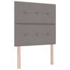 vidaXL Cama Box com fitas LED Cinzento-acastanhado 90 x 200 cm tecido