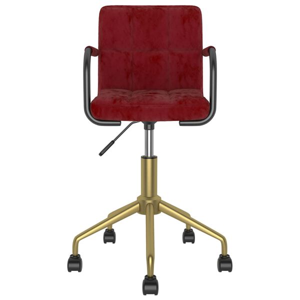 vidaXL Cadeira de jantar girat&oacute;ria veludo vermelho tinto