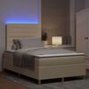vidaXL Cama Box Spring LED com colch&atilde;o Creme 120 x 200 cm tecido