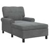 vidaXL Chaise Lounge com almofada Cinza Escuro 91 x 157 x 91 cm Veludo