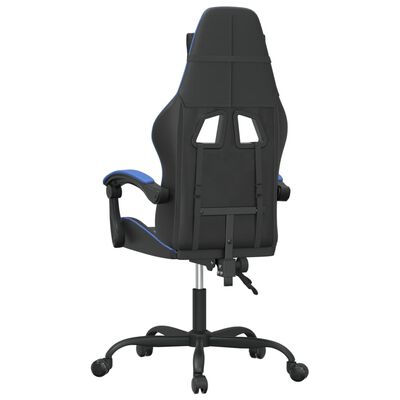 vidaXL Cadeira gaming giratória couro artificial preto e azul