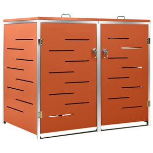 vidaXL Abrigo duplo para caixote do lixo 138x77,5x115 cm a&ccedil;o inox