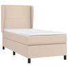 vidaXL Cama com molas/colch&atilde;o 90x200 cm couro artificial cappuccino