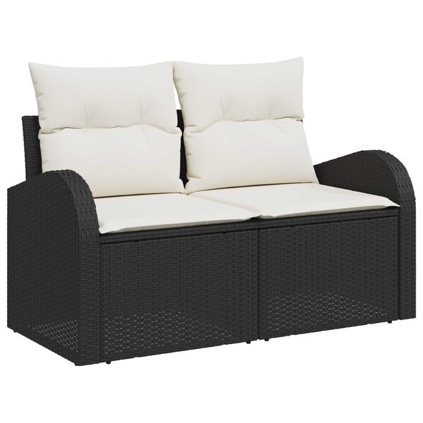 vidaXL Conjunto de Sofá de Jardim 6 pcs Preto Rattan Sintético