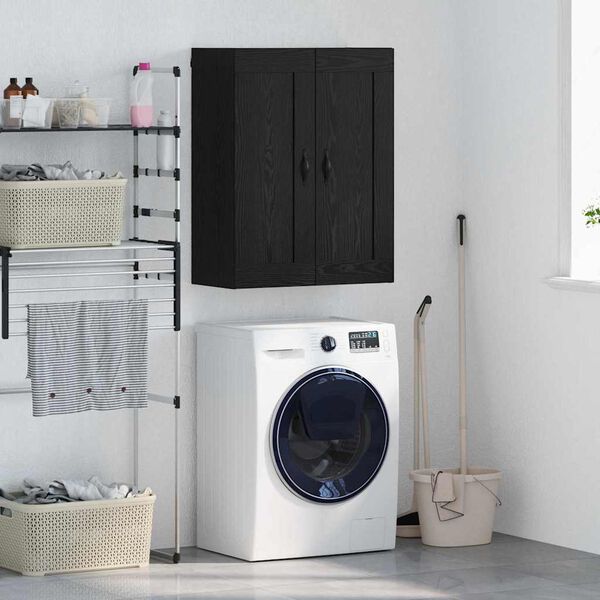 vidaXL Arm&aacute;rio de parede Carvalho Preto 69,5 x 34 x 90 cm