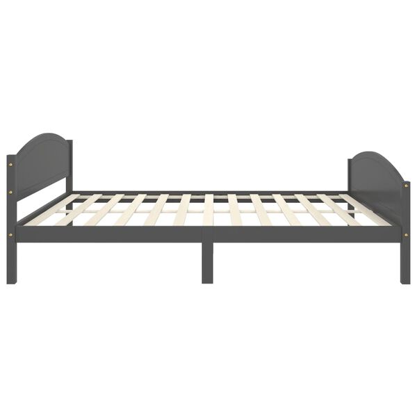 vidaXL Estrutura cama c/ 2 gavetas 140x200cm pinho maci&ccedil;o cinza-escuro