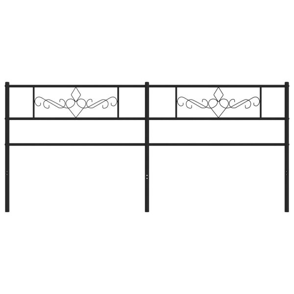 vidaXL Cabeceira de cama 193 cm metal preto