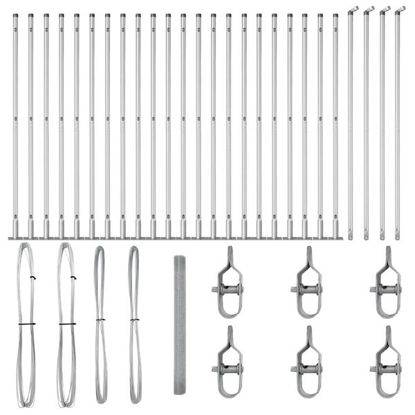 vidaXL Poste de Cerca Prateado 50 x 1,4 m (rede 16 x 16 mm) A&ccedil;o