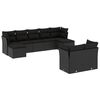 vidaXL 9 pcs conjunto de sof&aacute;s p/ jardim c/ almofad&otilde;es vime PE preto