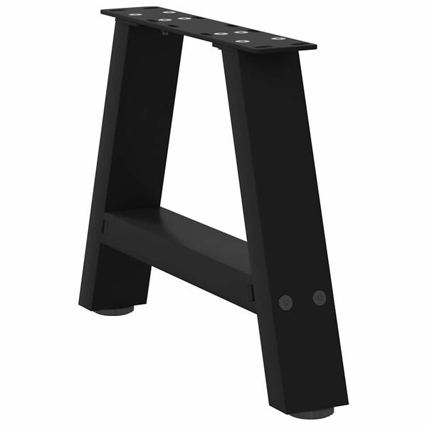 vidaXL P&eacute;s para mesa de centro em formato A, 2 pe&ccedil;as, preto, 50x(30-31) cm, a&ccedil;o