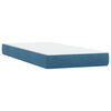 vidaXL Cama box spring c/ colch&atilde;o e LED 100x210 cm veludo azul-escuro