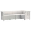 vidaXL Sof&aacute; de Jardim para 5 Pessoas com Visual de Rattan PP Branco