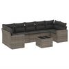 vidaXL 8 pcs conjunto sof&aacute;s de jardim c/ almofad&otilde;es vime PE cinzento
