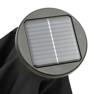 vidaXL Guarda-sol c/ luzes LED 200x211 cm alumínio preto