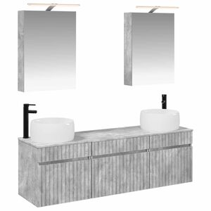 vidaXL Conjunto de Arm&aacute;rios para Banheiro 5 unid. Cinzento Cimento