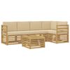 vidaXL Conjunto de Sof&aacute;s para Exterior 6 pcs Branco e Bege