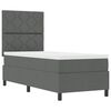 vidaXL Cama Box com colch&atilde;o Cinza Escuro 80 x 200 cm tecido