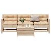 vidaXL 4 pcs conjunto lounge de jardim c/ almofad&otilde;es pinho maci&ccedil;o