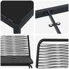 vidaXL Conjunto de Jantar para Jardim 3 pcs Preto A&ccedil;o revestido a p&oacute;