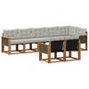 vidaXL Conjunto de Sof&aacute;s para Exterior 8 pcs Natural e Cinzento-Claro