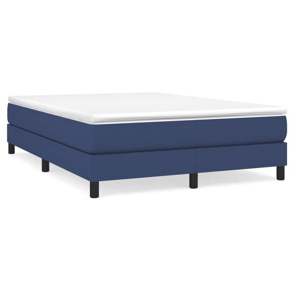 vidaXL Cama com molas/colch&atilde;o 140x190 cm tecido azul