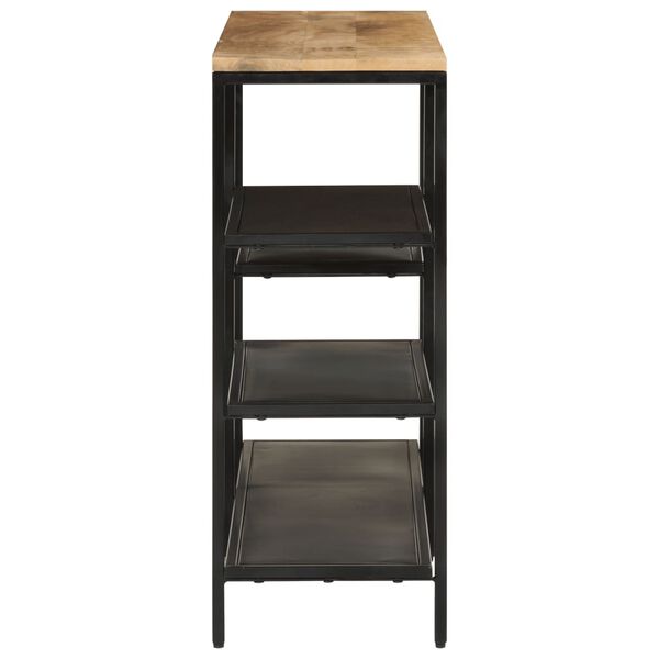 vidaXL Mesa consola 110x30x75 cm madeira mangueira áspera maciça/ferro