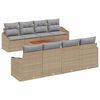 vidaXL Conjunto de Sof&aacute; de Jardim com almofada 9 pcs Bege vime PE