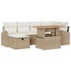 vidaXL Conjunto de Sof&aacute; de Jardim 7 unid. Bege vime PE