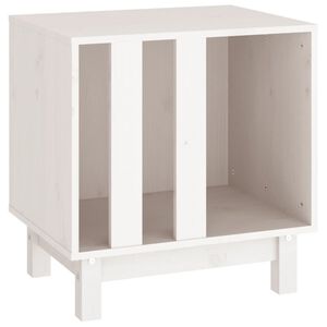 vidaXL Casota para c&atilde;es 50x40x52 cm madeira de pinho maci&ccedil;a branco
