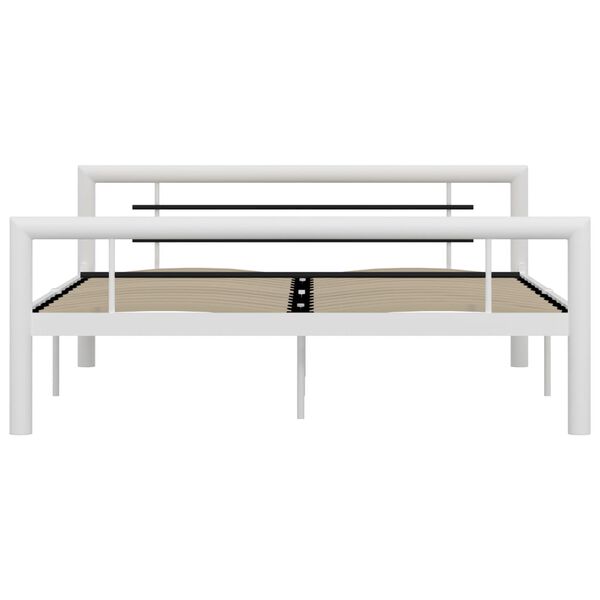 vidaXL Estrutura de cama 140x200 cm metal branco e preto