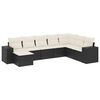 vidaXL 8 pcs conjunto sof&aacute;s de jardim com almofad&otilde;es vime PE preto