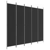 vidaXL Divis&oacute;ria com 5 pain&eacute;is 250x220 cm tecido preto