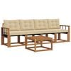 vidaXL Conjunto de Sof&aacute;s para Exterior 5 pcs Natural e Bege