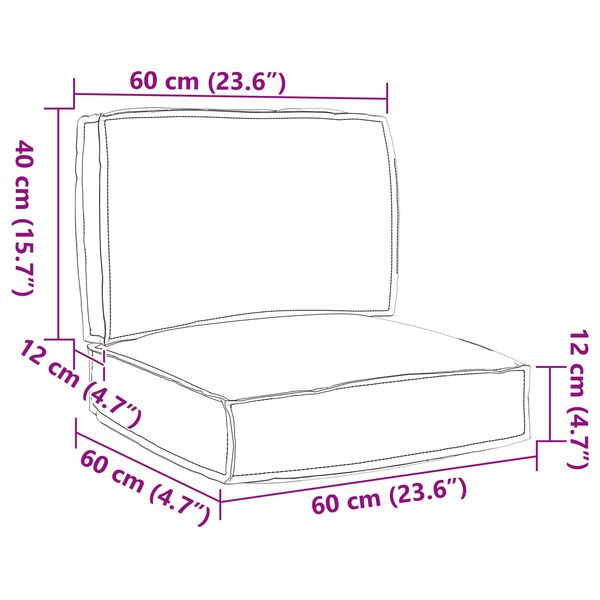 vidaXL Conjunto de Almofadas para Palete 2 pcs Antracite Tecido Oxford