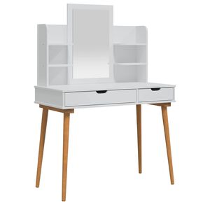 vidaXL Conjunto de Mesa de Vestir FAUSKE 4 unid. Branco
