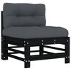 vidaXL 7 pcs conjunto lounge jardim c/ almofad&otilde;es madeira maci&ccedil;a preto