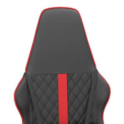 vidaXL Cadeira de gaming couro artificial preto e vermelho