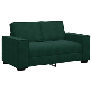 vidaXL Sof&aacute; de 2 lugares 160x78x84 cm veludo verde-escuro