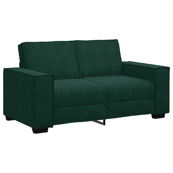 vidaXL Sof&aacute; de 2 lugares 160x78x84 cm veludo verde-escuro