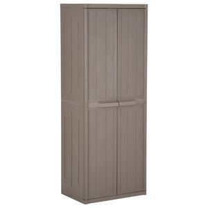 vidaXL M&oacute;vel arruma&ccedil;&atilde;o jardim 65x45x172 cm PP aspeto madeira castanho